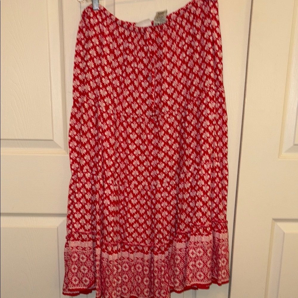 White Stag Red and White Midi Skirt size 16/18
